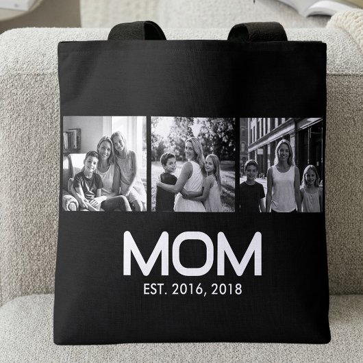 Mom Established Bold Black 3 Photo  Tote Bag
