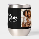Mom Established Date Black Photo White Script Gift (Rechts)