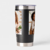 Mom Established Date Black Photo White Script Gift Geïsoleerde Drinkbeker (Links)