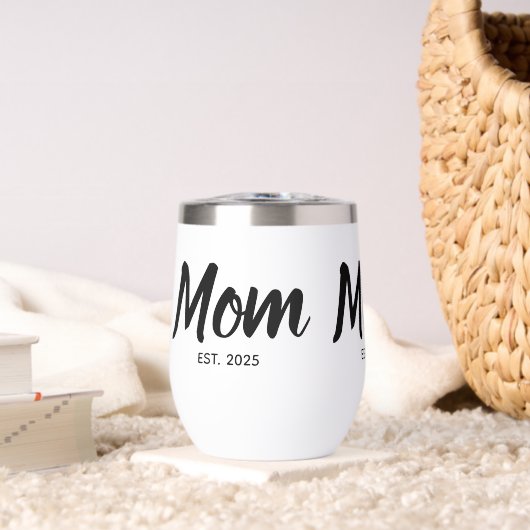 Mom Established Date Black Script Custom (Woonkamer (Gedraaid) )