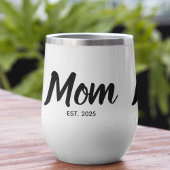 Mom Established Date Black Script Custom