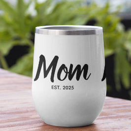 Mom Established Date Black Script Custom