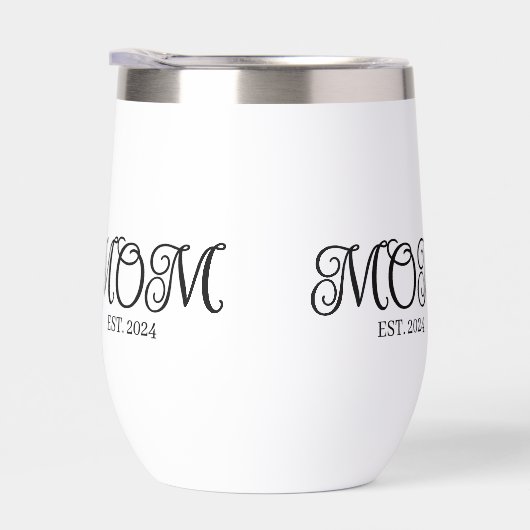Mom Established Date Black Script New Mom Gift (Rechts)