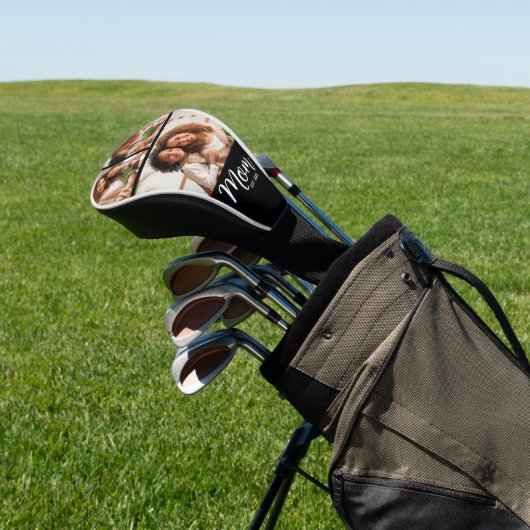 Mom Established Date Bold Script Modern 3 Photo Golfheadcover (Insitu)