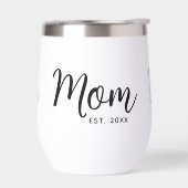 Mom Established Date New Mom Gift Black Script (Links)