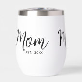 Mom Established Date New Mom Gift Black Script (Voorkant)