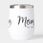 Mom Established Date New Mom Gift Black Script (Achterkant)