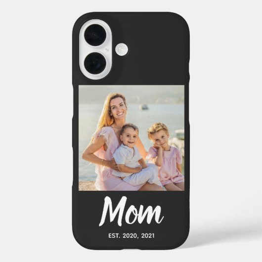 Mom Established Date Photo Script Case-Mate iPhone Case (Achterkant)
