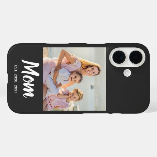 Mom Established Date Photo Script Case-Mate iPhone Case (Achterkant (horizontaal))