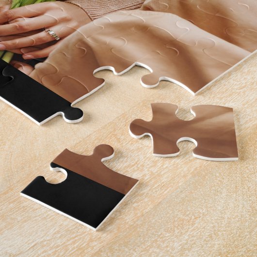 Mom Established Date Script 3 Photo Bold Modern Legpuzzel (Zijkant)