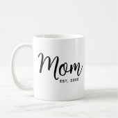 Mom Established Date Script Black New Mom Gift Fun Koffiemok (Links)