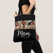 Mom Established Date White Script Black 3 Photo Tote Bag (Dichtbij)