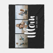 Mom Established Elegant Script Black 3 Photo Fleece Deken (Voorkant)