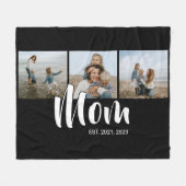 Mom Established Elegant Script Black 3 Photo Fleece Deken (Voorkant (Horizontaal))