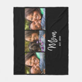 Mom Established Elegant Script Black 3 Photo Fleece Deken (Voorkant)
