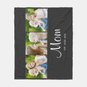 Mom Established Elegant Script Black 3 Photo Fleece Deken (Voorkant)