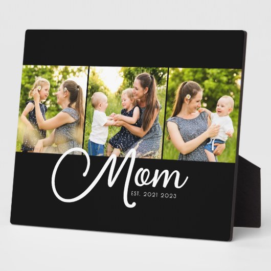 Mom Established Elegant Script Black 3 Photo Fotoplaat (Zijkant)