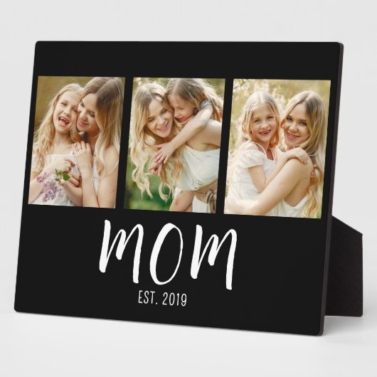 Mom Established Elegant Script Black 3 Photo Fotoplaat (Zijkant)
