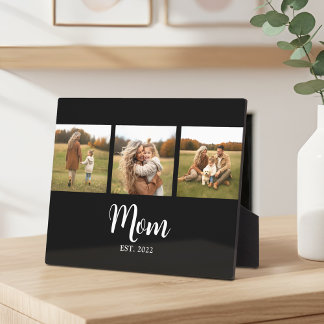 Mom Established Elegant Script Black 3 Photo Fotoplaat
