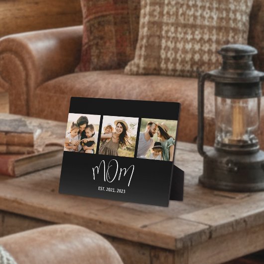 Mom Established Elegant Script Black 3 Photo Fotoplaat