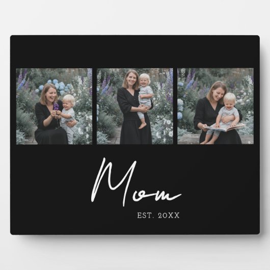 Mom Established Elegant Script Black 3 Photo Fotoplaat (Voorkant)