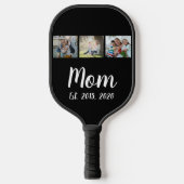 Mom Established Elegant Script Black 3 Photo Pickleball Paddle (Voorkant)