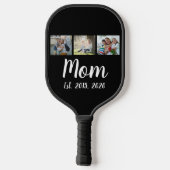 Mom Established Elegant Script Black 3 Photo Pickleball Paddle (Achterkant)