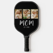 Mom Established Elegant Script Black 3 Photo Pickleball Paddle (Voorkant)