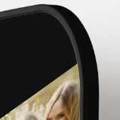 Mom Established Elegant Script Black 3 Photo  Pickleball Paddle (Links Detail)