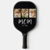 Mom Established Elegant Script Black 3 Photo  Pickleball Paddle (Achterkant)