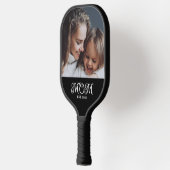 Mom Established Fun Modern Script Photo Pickleball Paddle (Links)