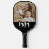 Mom Established Fun Script Photo Pickleball Paddle (Voorkant)