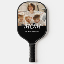 Mom Established Fun Script Photo Pickleball Paddle