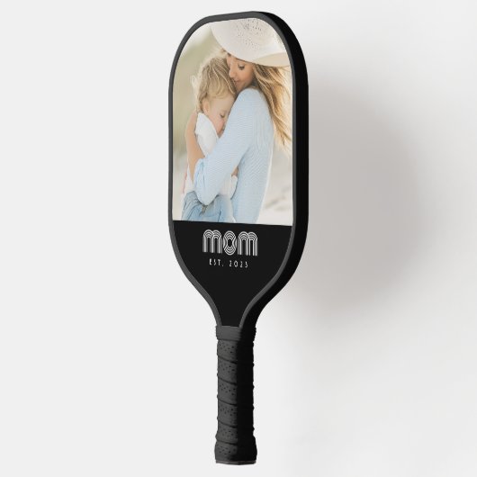 Mom Established Fun Script Photo  Pickleball Paddle (Links)