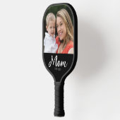 Mom Established Fun Script Photo Pickleball Paddle (Links)