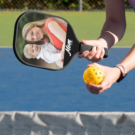 Mom Established Fun Script Photo Pickleball Paddle (Insitu)
