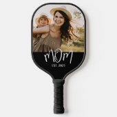 Mom Established Fun Script Photo Pickleball Paddle (Voorkant)