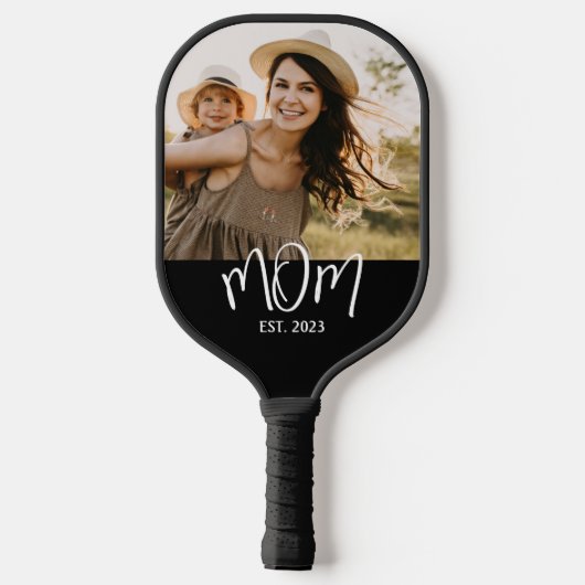Mom Established Fun Script Photo Pickleball Paddle (Achterkant)