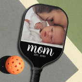 Mom Established Fun Script Photo Pickleball Paddle