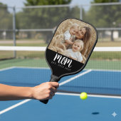 Mom Established Fun Script Photo Pickleball Paddle