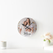 Mom Established Modern Black Script Photo  Ronde Klok (Huis)