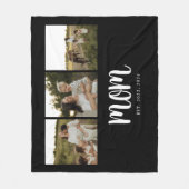 Mom Established Modern Bold Script Black 3 Photo Fleece Deken (Voorkant)