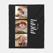 Mom Established Modern Bold Script Black 3 Photo Fleece Deken (Voorkant)