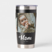 Mom Established Modern Bold Script Black 3 Photo Geïsoleerde Drinkbeker (Links)