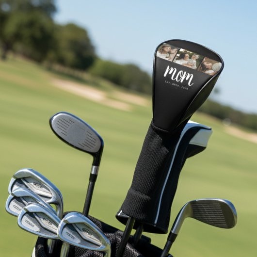 Mom Established Modern Bold Script Black 3 Photo Golfheadcover