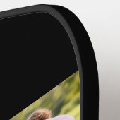 Mom Established Modern Bold Script Black 3 Photo Pickleball Paddle (Links Detail)