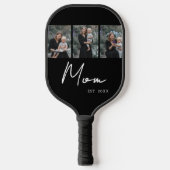 Mom Established Modern Bold Script Black 3 Photo Pickleball Paddle (Voorkant)
