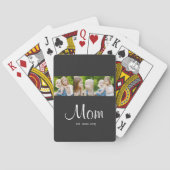 Mom Established Modern Bold Script Black 3 Photo Pokerkaarten (Achterkant)