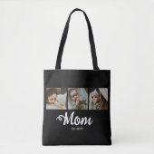 Mom Established Modern Bold Script Black 3 Photo Tote Bag (Voorkant)