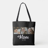 Mom Established Modern Bold Script Black 3 Photo Tote Bag (Achterkant)